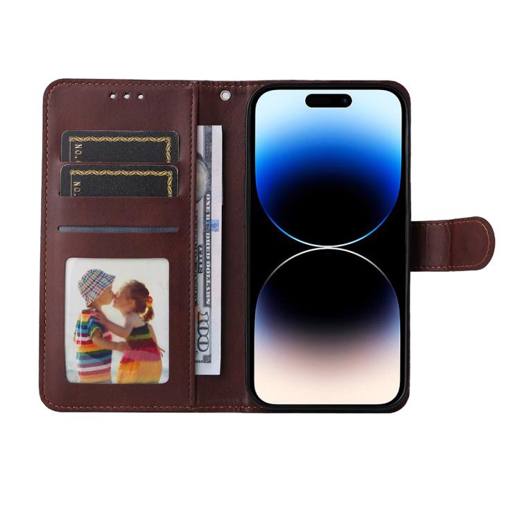 For iPhone 16 Pro Max ENKAY Card Wallet Calf Texture Leather Phone Case with Thickened Glue No White Edge Film