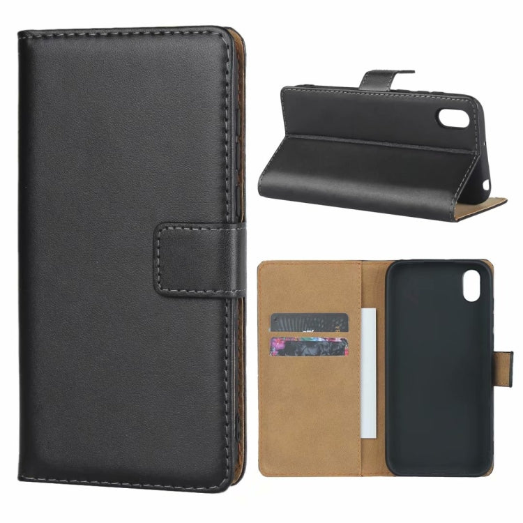 Leather Horizontal Flip Holster for Huawei Y5 2019 with Magnetic Clasp and Bracket and Card Slot and Wallet(Black)
