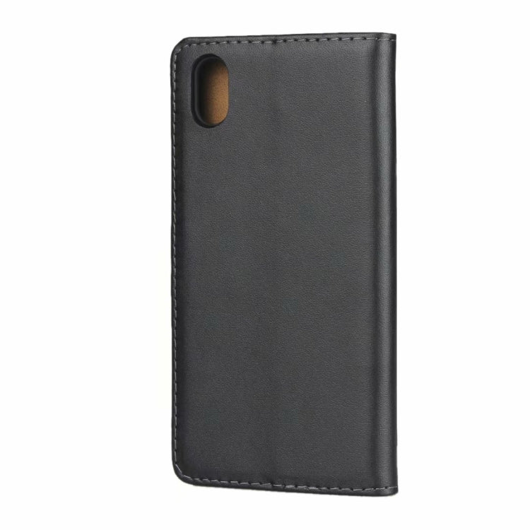 Leather Horizontal Flip Holster for Huawei Y5 2019 with Magnetic Clasp and Bracket and Card Slot and Wallet(Black)