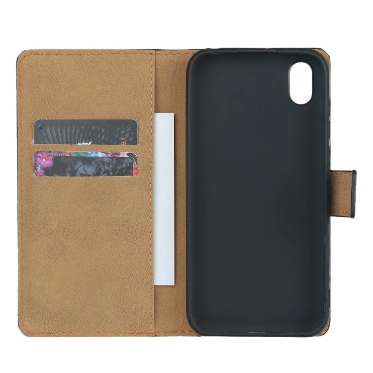 Leather Horizontal Flip Holster for Huawei Y5 2019 with Magnetic Clasp and Bracket and Card Slot and Wallet(Black)