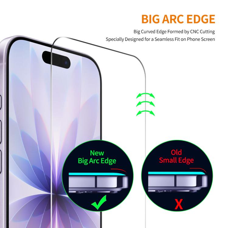 For iPhone 17 ENKAY Thickened Glue No White Edge 9H Big Arc Edge High Aluminum-silicon Tempered Glass Film