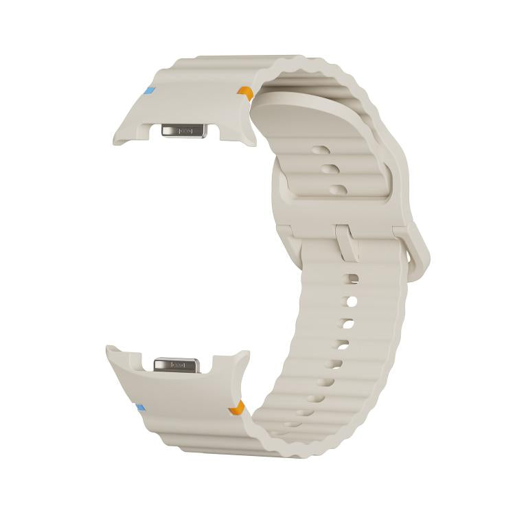 For Samsung Galaxy Watch8 / Watch8 Classic Wavy Grain Stitched Color Buckle Silicone Watch Band