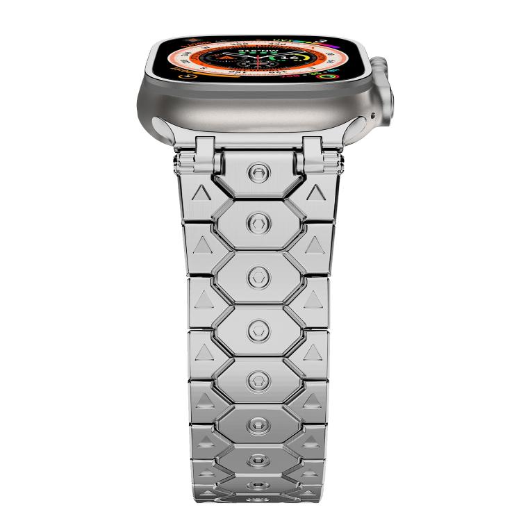 For Apple Watch 46mm / 49mm / 45mm / 44mm Octagonal Stainless Steel  Watch