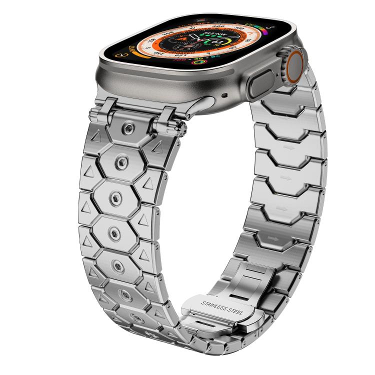 For Apple Watch 46mm / 49mm / 45mm / 44mm Octagonal Stainless Steel  Watch