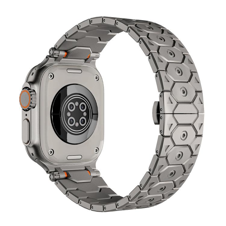For Apple Watch 46mm / 49mm / 45mm / 44mm Octagonal Stainless Steel  Watch