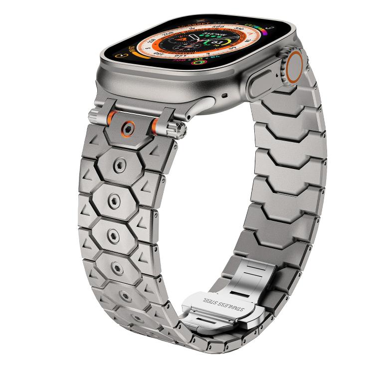 For Apple Watch 46mm / 49mm / 45mm / 44mm Octagonal Stainless Steel  Watch