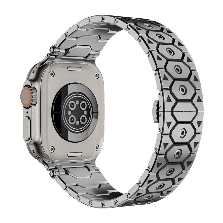 For Apple Watch 46mm / 49mm / 45mm / 44mm Octagonal Stainless Steel  Watch