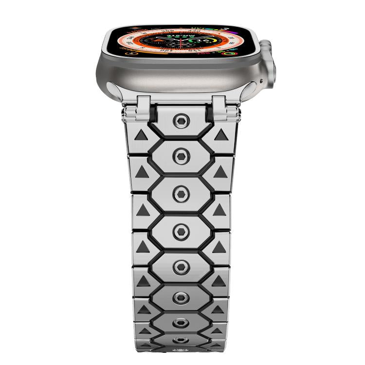 For Apple Watch 46mm / 49mm / 45mm / 44mm Octagonal Stainless Steel  Watch