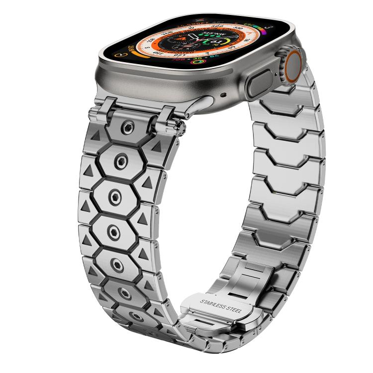 For Apple Watch 46mm / 49mm / 45mm / 44mm Octagonal Stainless Steel  Watch