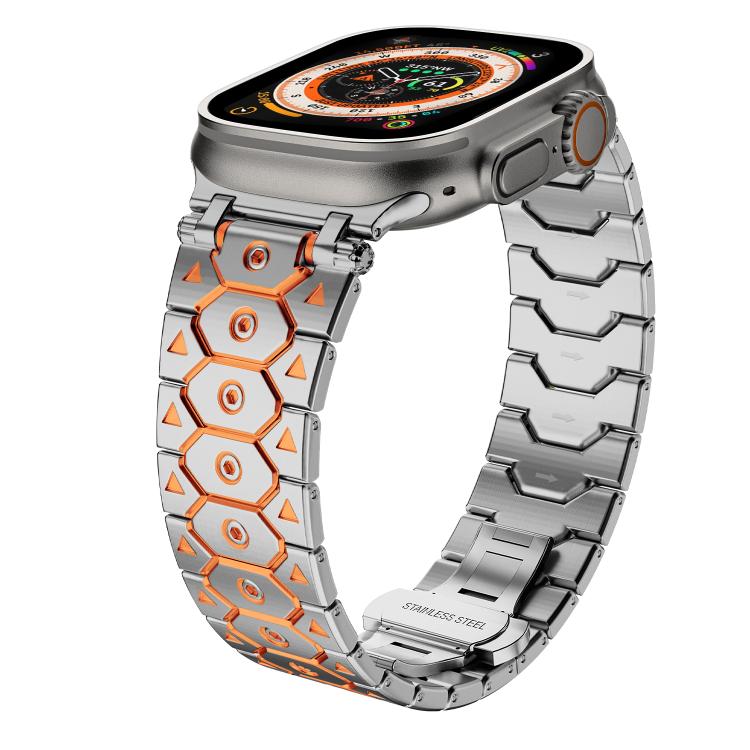 For Apple Watch 46mm / 49mm / 45mm / 44mm Octagonal Stainless Steel  Watch