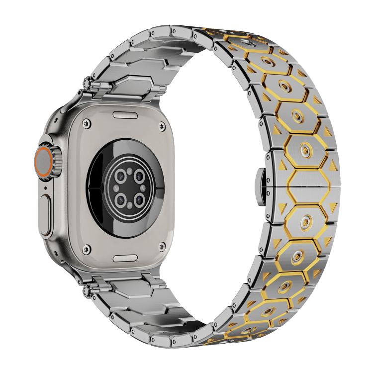 For Apple Watch 46mm / 49mm / 45mm / 44mm Octagonal Stainless Steel  Watch