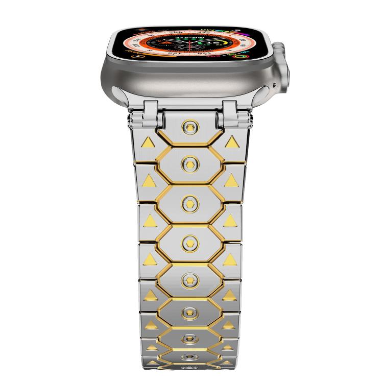 For Apple Watch 46mm / 49mm / 45mm / 44mm Octagonal Stainless Steel  Watch