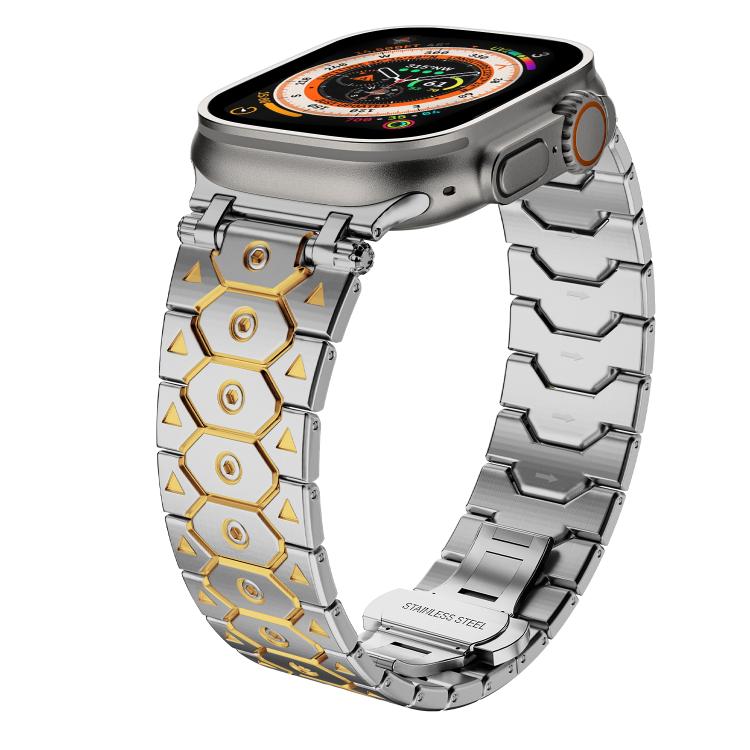 For Apple Watch 46mm / 49mm / 45mm / 44mm Octagonal Stainless Steel  Watch