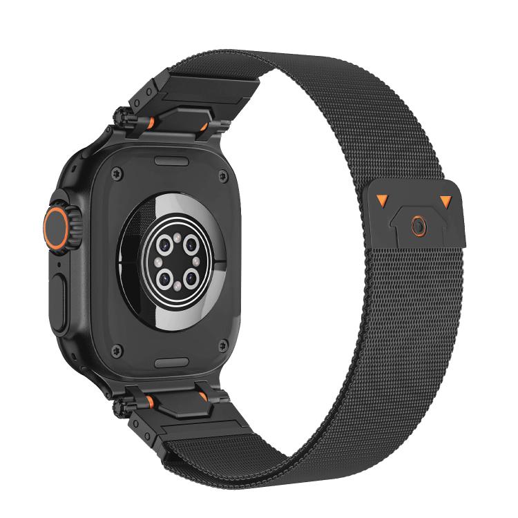 For Apple Watch 46mm / 49mm / 45mm / 44mm Milanese Steel Magnetic Watch Band