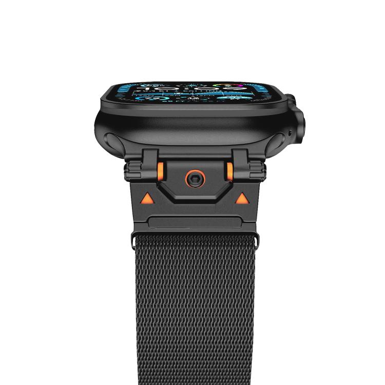 For Apple Watch 46mm / 49mm / 45mm / 44mm Milanese Steel Magnetic Watch Band