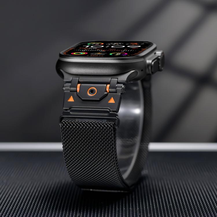 For Apple Watch 46mm / 49mm / 45mm / 44mm Milanese Steel Magnetic Watch Band
