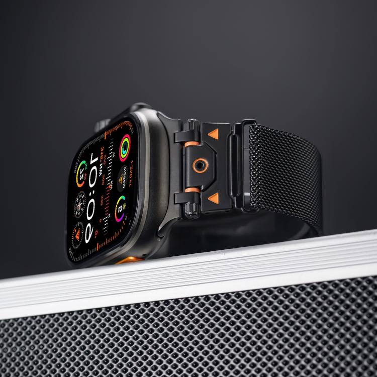 For Apple Watch 46mm / 49mm / 45mm / 44mm Milanese Steel Magnetic Watch Band