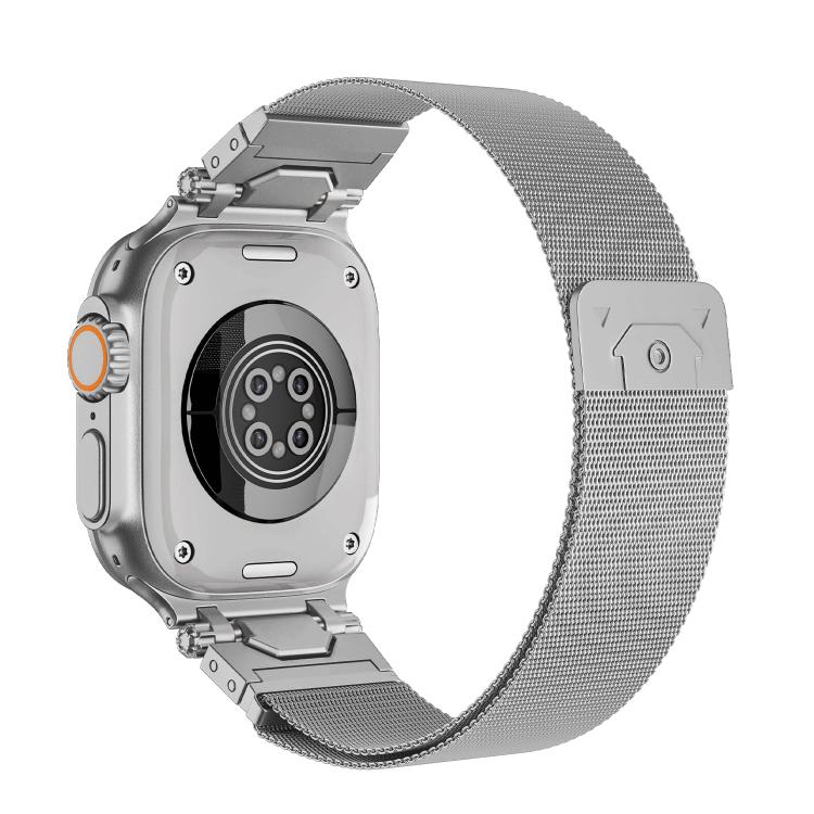 For Apple Watch 46mm / 49mm / 45mm / 44mm Milanese Steel Magnetic Watch Band
