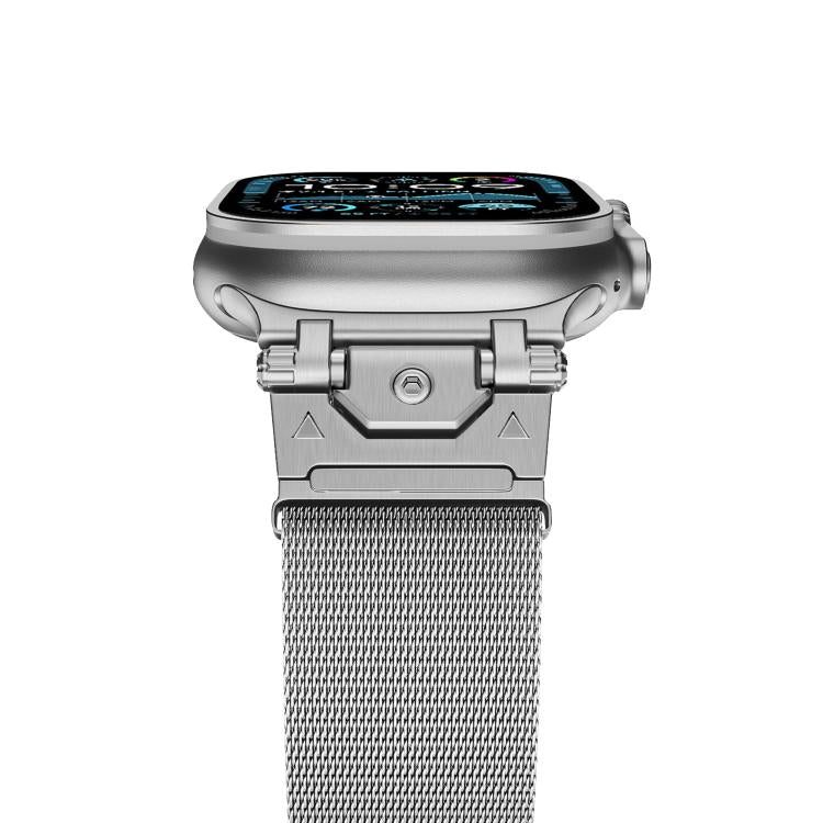 For Apple Watch 46mm / 49mm / 45mm / 44mm Milanese Steel Magnetic Watch Band