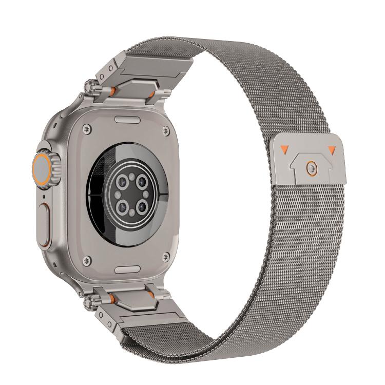For Apple Watch 46mm / 49mm / 45mm / 44mm Milanese Steel Magnetic Watch Band