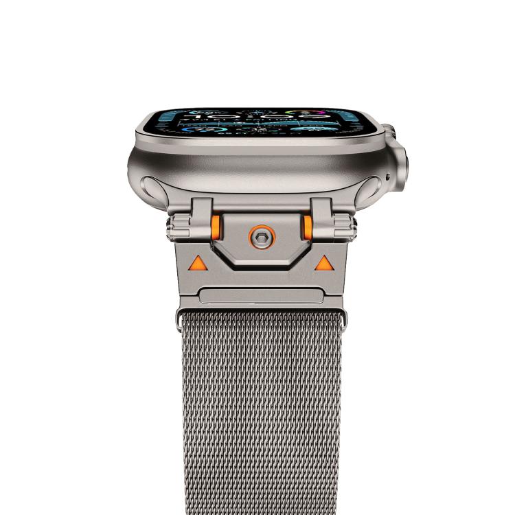 For Apple Watch 46mm / 49mm / 45mm / 44mm Milanese Steel Magnetic Watch Band