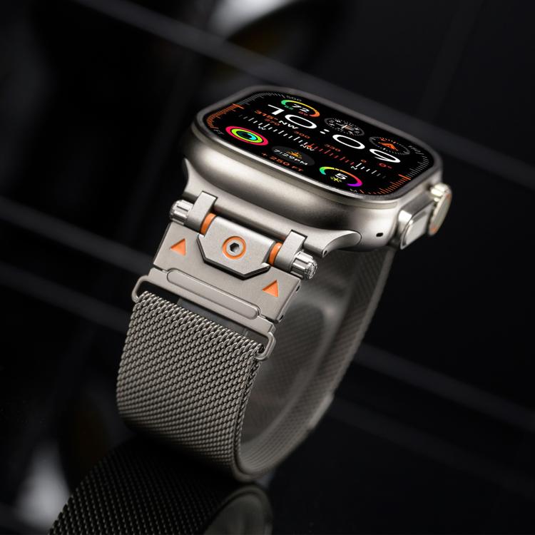 For Apple Watch 46mm / 49mm / 45mm / 44mm Milanese Steel Magnetic Watch Band