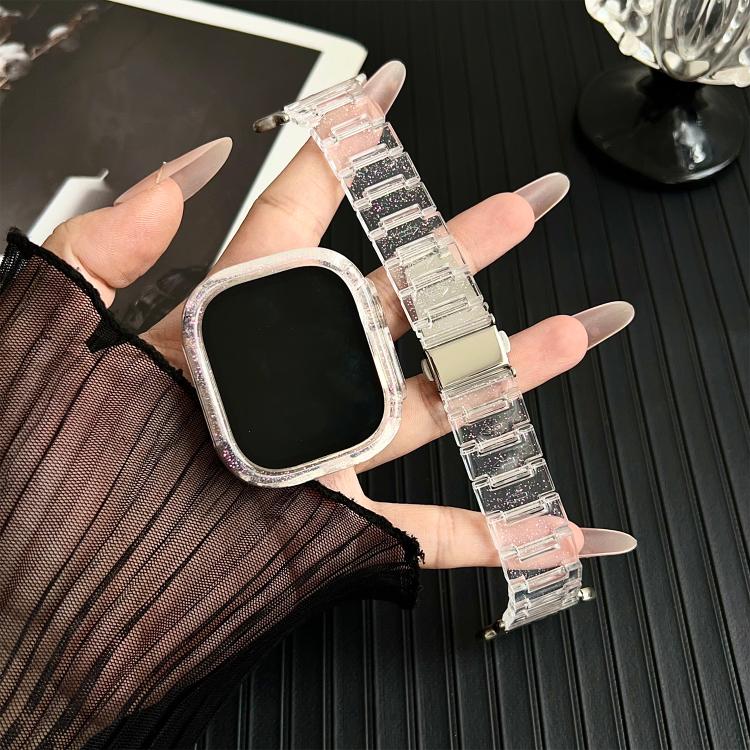 For Apple Watch Series 10 46mm Chameleon PC Case Epoxy Resin Watch Band