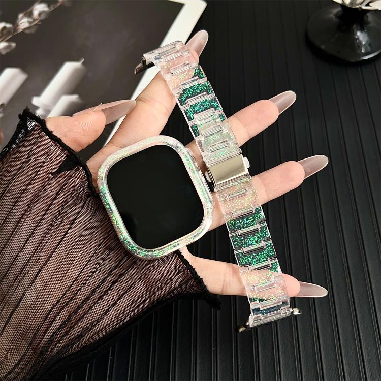 For Apple Watch Series 10 46mm Chameleon PC Case Epoxy Resin Watch Band