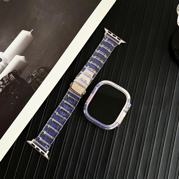 For Apple Watch Series 10 46mm Chameleon PC Case Epoxy Resin Watch Band