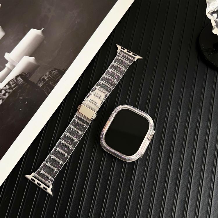 For Apple Watch 44mm / 45mm Chameleon PC Case Epoxy Resin Watch Band