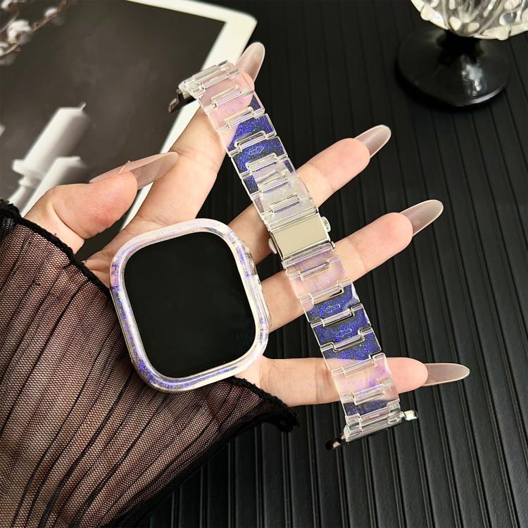 For Apple Watch 44mm / 45mm Chameleon PC Case Epoxy Resin Watch Band