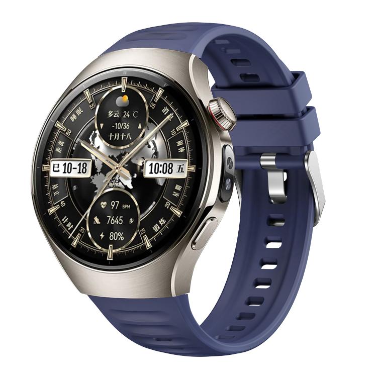 For Huawei Watch 5 46mm Corrugated Silicone Watch Band