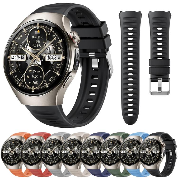 For Huawei Watch 5 46mm Corrugated Silicone Watch Band