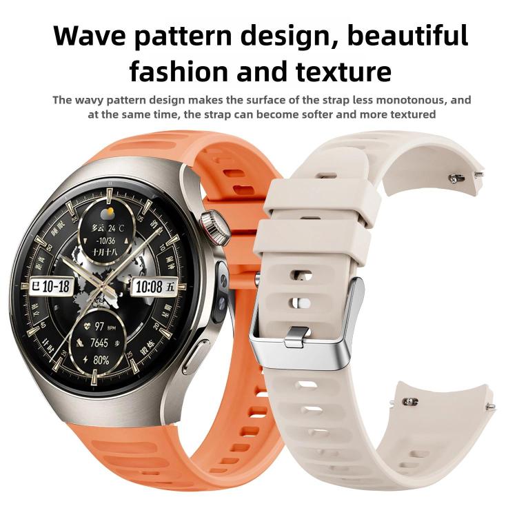 For Huawei Watch 5 46mm Corrugated Silicone Watch Band
