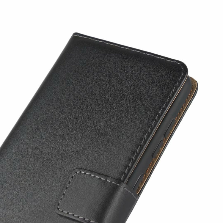 Leather Horizontal Flip Holster for Galaxy A60 with Magnetic Clasp and Bracket and Card Slot and Wallet(Black)