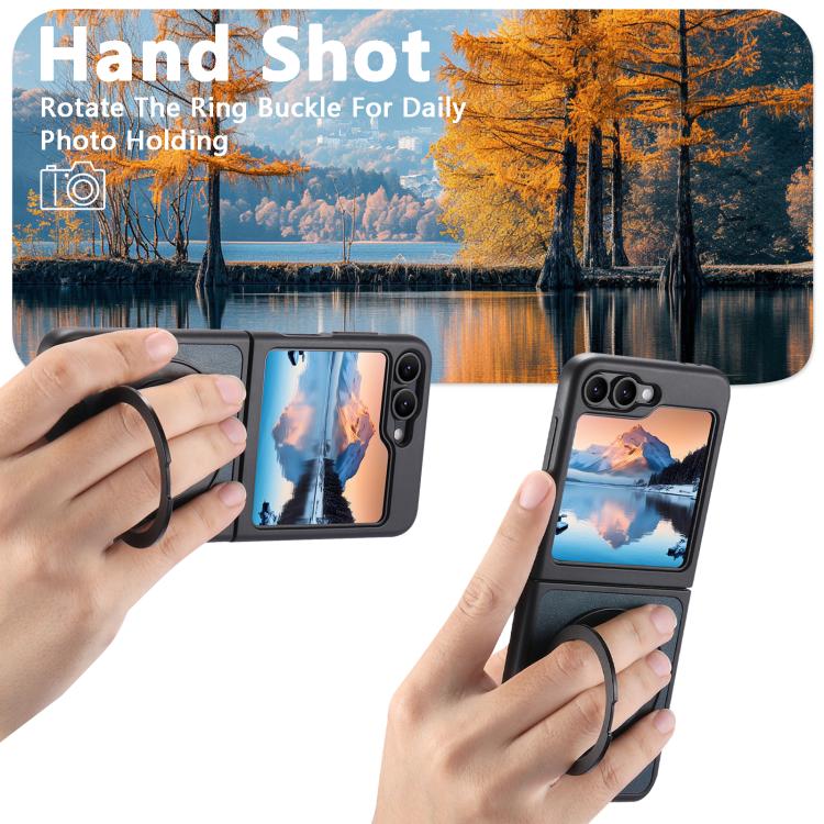 For Samsung Galaxy Z Flip6 / Flip7 FE Suteni G3 Oil Wax 360 Rotation Holder MagSafe Back Phone Case