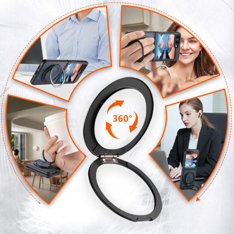 For Samsung Galaxy Z Flip6 / Flip7 FE Suteni G3 Oil Wax 360 Rotation Holder MagSafe Back Phone Case