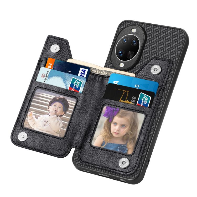 For Huawei nova 14 Carbon Fiber Horizontal Flip Zipper Wallet Phone Case