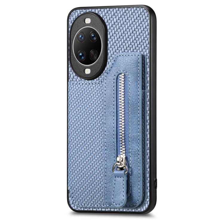 For Huawei nova 14 Carbon Fiber Horizontal Flip Zipper Wallet Phone Case