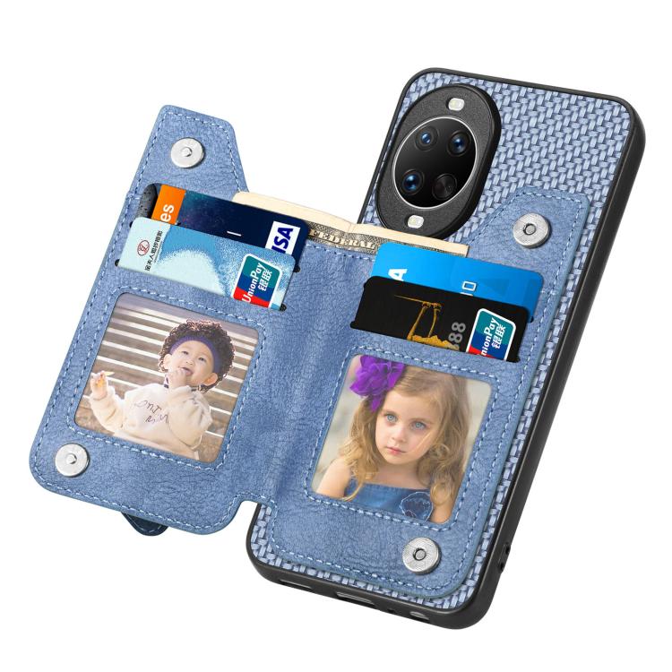 For Huawei nova 14 Carbon Fiber Horizontal Flip Zipper Wallet Phone Case