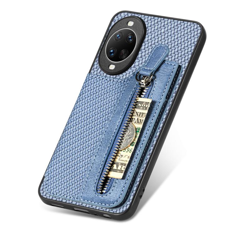 For Huawei nova 14 Carbon Fiber Horizontal Flip Zipper Wallet Phone Case