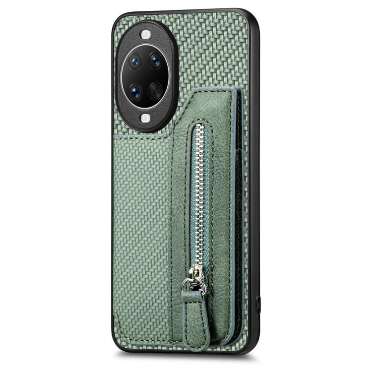 For Huawei nova 14 Carbon Fiber Horizontal Flip Zipper Wallet Phone Case