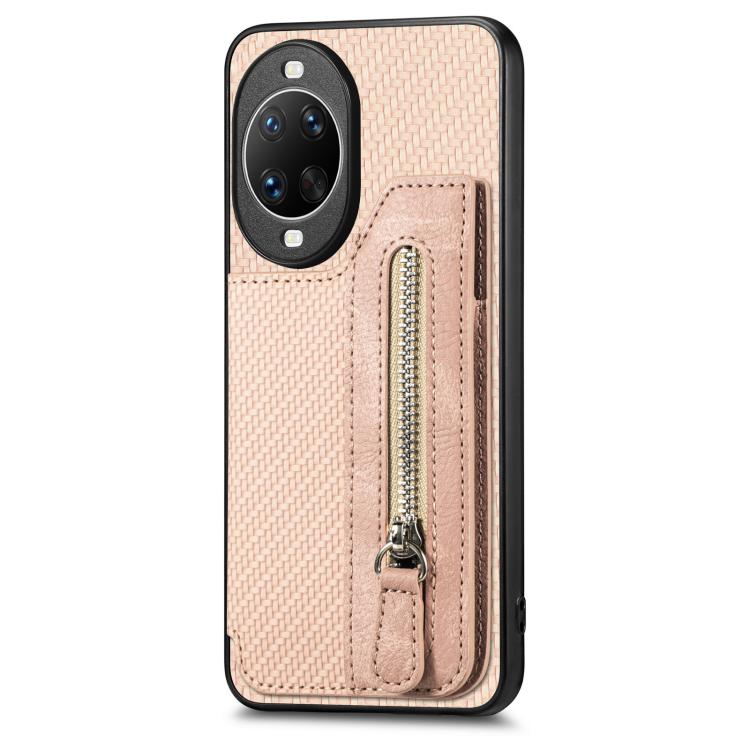 For Huawei nova 14 Carbon Fiber Horizontal Flip Zipper Wallet Phone Case