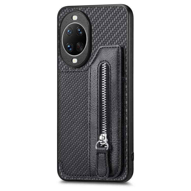 For Huawei nova 14 Pro Carbon Fiber Horizontal Flip Zipper Wallet Phone Case