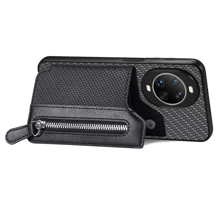 For Huawei nova 14 Pro Carbon Fiber Horizontal Flip Zipper Wallet Phone Case