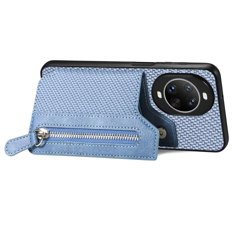 For Huawei nova 14 Pro Carbon Fiber Horizontal Flip Zipper Wallet Phone Case
