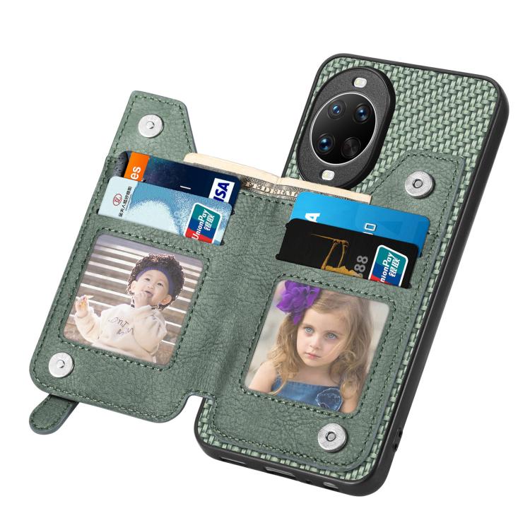 For Huawei nova 14 Pro Carbon Fiber Horizontal Flip Zipper Wallet Phone Case