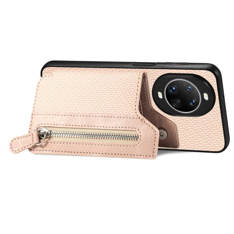 For Huawei nova 14 Pro Carbon Fiber Horizontal Flip Zipper Wallet Phone Case