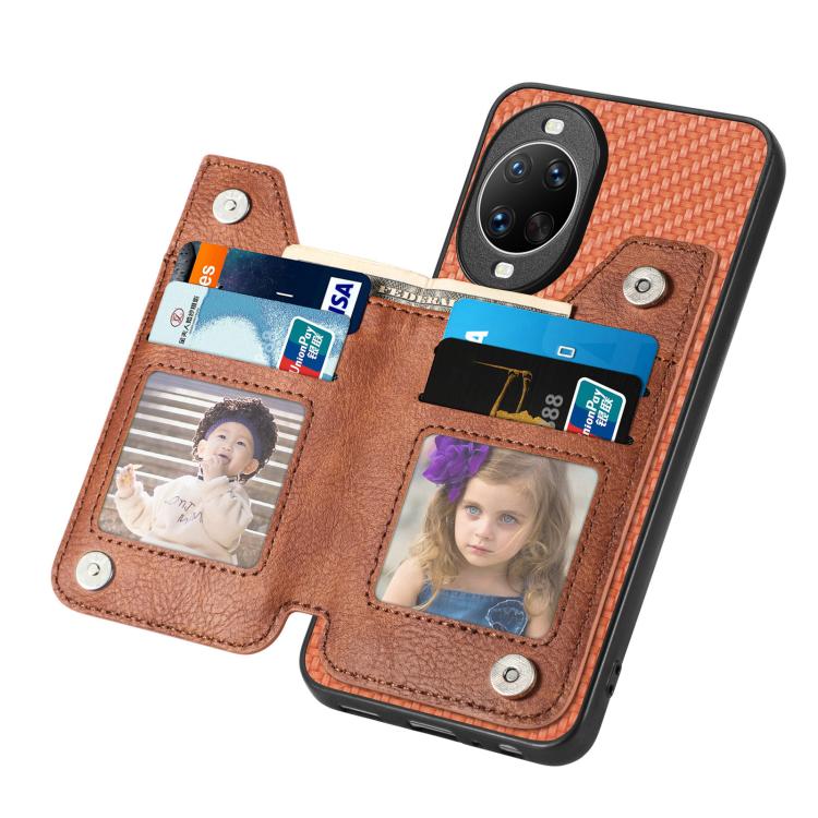 For Huawei nova 14 Pro Carbon Fiber Horizontal Flip Zipper Wallet Phone Case