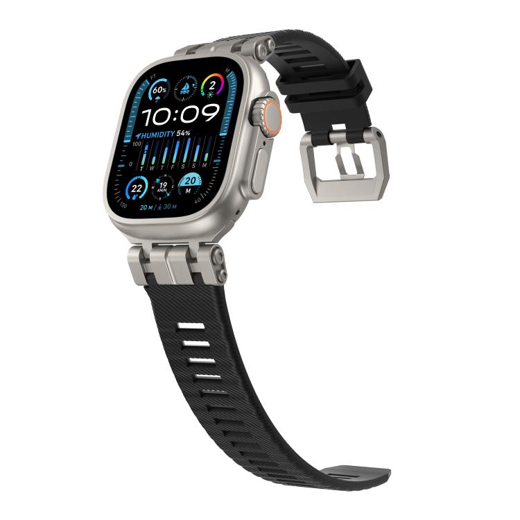 For Apple Watch 46mm / 49mm / 45mm / 44mm H016 Functional Series Twill Texture TPU Watch Band